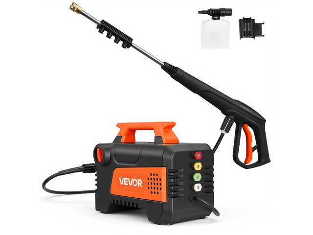 VEVOR Electric Pressure Washer, 1958 Max PSI 2.5 Max GPM, Portable Power Washer with 4 Nozzles, Metal Extension Wand, Commercial-Grade 5-Piston...