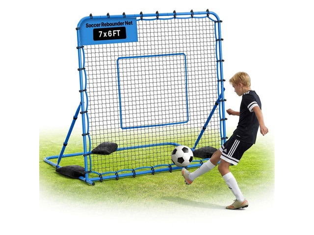 VEVOR Soccer Rebounder Net, Quick-Switch Angle Soccer Goal Rebounder for Control, Passing Practice, Heavy-Duty Iron Frame & PE Net, Easy Setup Ball...