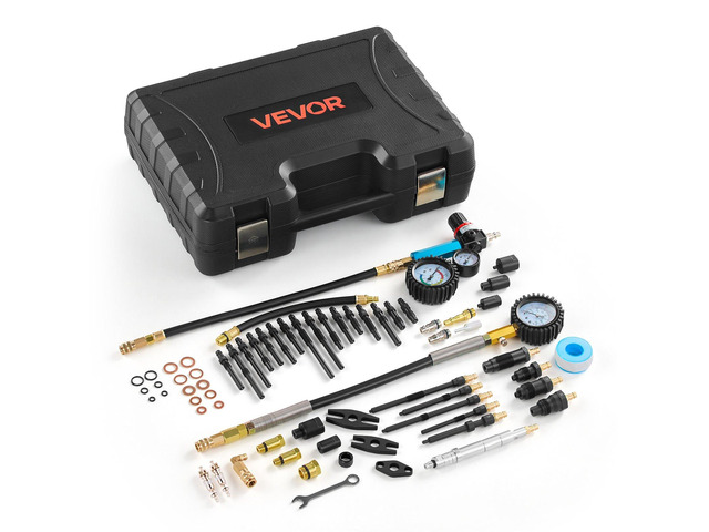 VEVOR Engine Cylinder Compression Tester Kit, 0-700 PSI Pressure Gauge & 0-100 PSI Leak Gauge, Automotive Leak Down Tester Kit with 4 Adapters,...