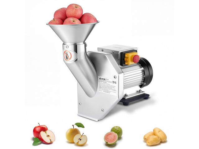 VEVOR 550W Electric Fruit Apple Crusher, SUS304 Desktop Crushing Machine, Grinds Whole Apples Up to 2.76' Dia, 60 KG/H Capacity, Cider Press for...
