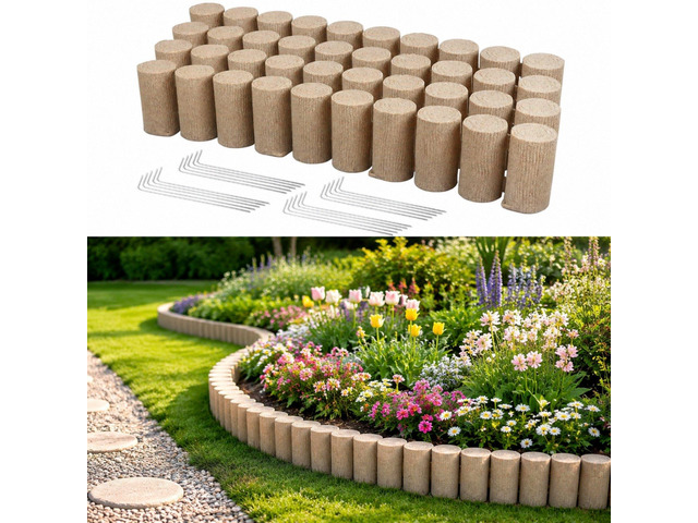VEVOR Faux Wood Landscape Edging, 13.7 ft Kit, No Dig Garden Edging Border, Blocks for Lawn, Flower Beds, Pathways, Yards, 4 Pack Each Section Has...