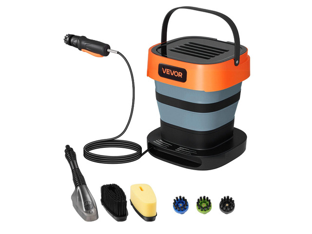 VEVOR Portable Cordless Pressure Washer with 2.64 Gal Tank, Foldable Power Washer 109 Max PSI, 3 Nozzles, Magnetic Sponge Brush & Soft Bristle...