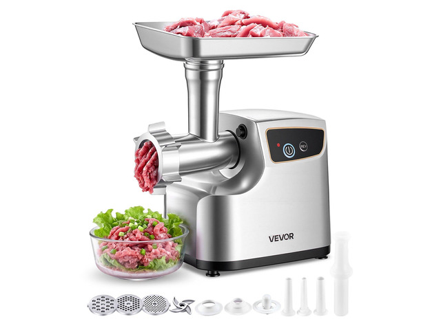 VEVOR Electric Meat Grinder, 5 Lbs/Min Capacity, #8 Meat Mincer with 3 Grinding Plates, 3 Sausage Stuffing Tubes & Kubbe Kit, 700W/0.77HP Sausage...