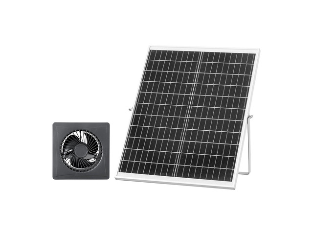 VEVOR Solar Powered Fan, 25W Solar Panel with 220 CFM Airflow, Adjustable Panel Angle, 2030 RPM High-Speed, Flexible Install, Fast Air Exchange for...
