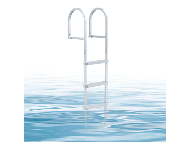 VEVOR Removable Dock Ladder, 4 Steps, Aluminum Alloy Pontoon Boat Swim Ladder, with Non-Slip Wide PP Steps, 500 lbs Weight Capacity, Quick Release...