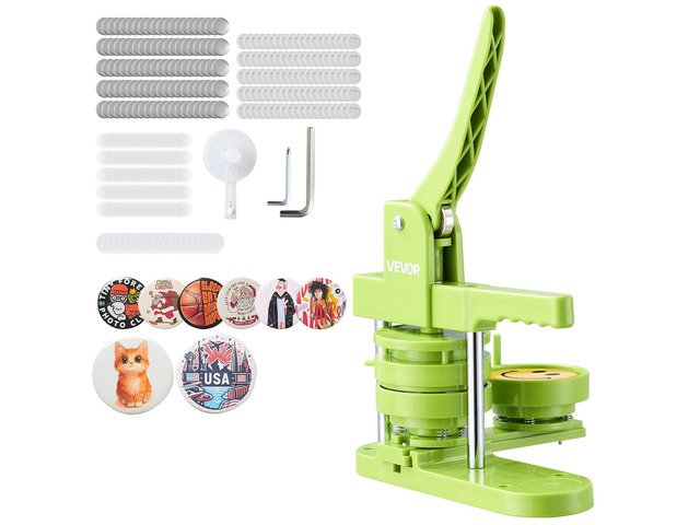 VEVOR Button Maker Machine, 2.95 in, Plastic Pin Maker with 100pcs Button Parts, Mr. Panda Magic Book, Circle Cutter and Hex Wrenches, Reinforced...
