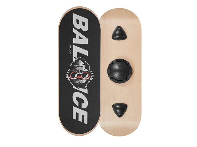 VEVOR Balance Board, Wobble Board Trainer for Adults 3-Level Adjustable Base, Premium Wooden Balance Training Equipment, Slip-Resistant Surface for...