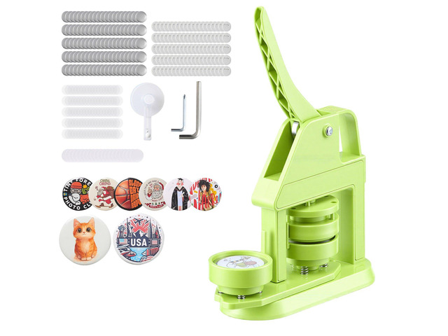 VEVOR Button Maker Machine, 2.28 in, Plastic Pin Maker with 100pcs Button Parts, Mr. Panda Magic Book, Circle Cutter and Hex Wrenches, Reinforced...