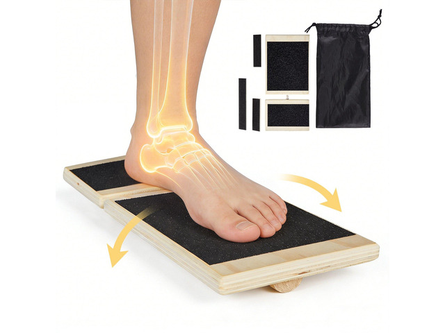 VEVOR Balance Board, Wobble Board Trainer for Adults Foot & Ankle Strengthening, Non-Slip Wood Premium Wooden Balance Training Equipment, Compact...