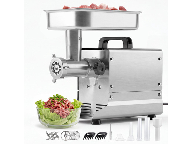 VEVOR Commercial Meat Grinder, 5 Lbs/Min Capacity, #5 Electric Meat Mincer with 3 Plates, 3 Sausage Stuffing Tubes, 350W/0.5HP Stainless Steel...