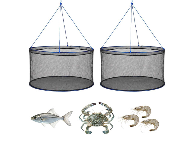 VEVOR Foldable Fishing Net, Landing Fishing Pier Nets, Portable Drop Net for Pulling up Fish, Durable and Fish-friendly, with Rope and Storage Bag,...