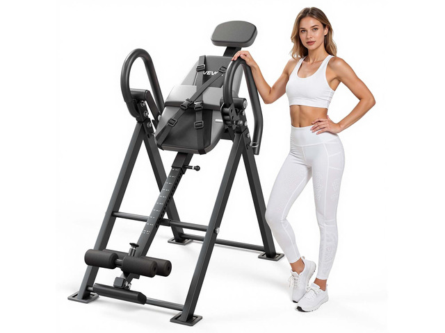 VEVOR Inversion Table, 300 lbs Capacity Heavy Duty Back Inverter Stretcher, Inverted Table with Stable Structure, Dual-Roller Locking,...