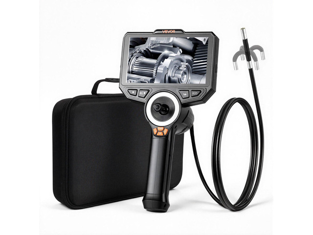 VEVOR Articulating Endoscope with Light, 4-Way 360° Articulated Borescope Camera, 0.24' Slim Lens 1920 x 1080, 6' HD IPS Screen, 7000mAh Battery,...