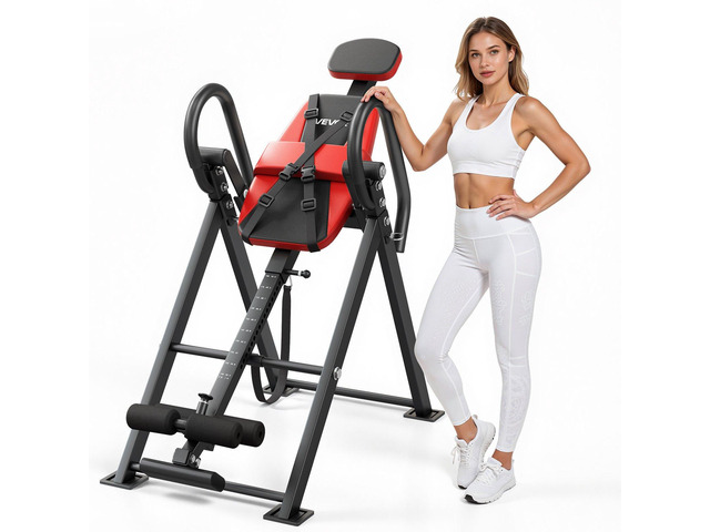 VEVOR Inversion Table, 300 lbs Capacity Heavy Duty Inverted Table, Back Inverter Stretcher with Dual-Roller Locking, Decompression Tables for...