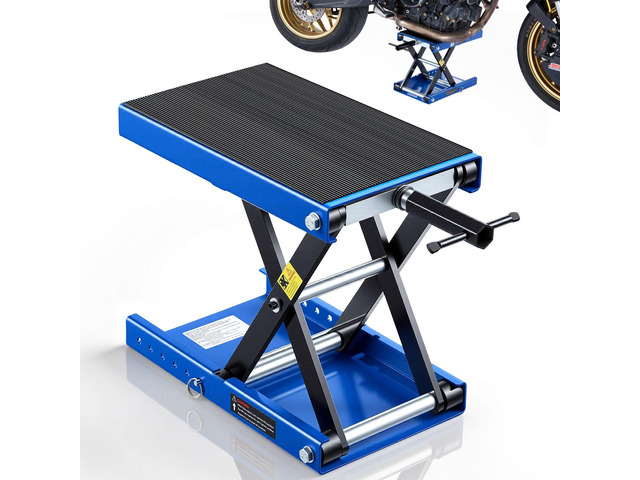 VEVOR Motorcycle Lift, 1100 lbs Motorcycle Scissor Lift Jack with Wide Deck & Lock Pin, 3.74'-13.38' Center Hoist Crank Stand, Steel Scissor Jack...