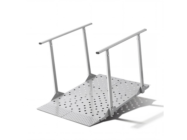 VEVOR Wheelchair Ramp with Handrails, 44.9 x 33.5 in, Heavy Duty Carbon Steel Handicap Ramp, 440 lbs Capacity, Non-Slip Portable Threshold Ramps...