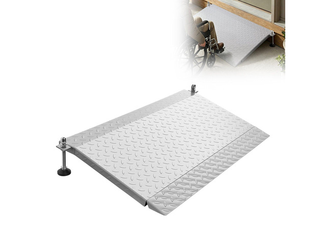 VEVOR Threshold Ramp for Doorways, 42.5 x 23.2 in, Platform Aluminum Wheelchair Ramp with Adjustable Height, Non-Slip Door Threshold Ramps, 1000...