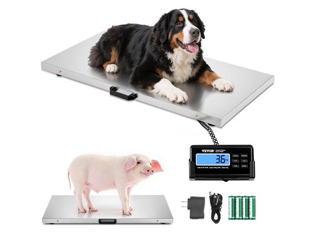 VEVOR Digital Postal Scale, 0.2 lbs Dual Accuracy, 1100 lbs Commercial Weight Scale with Hold/Tare Function & LCD Display, Fit for Packages,...