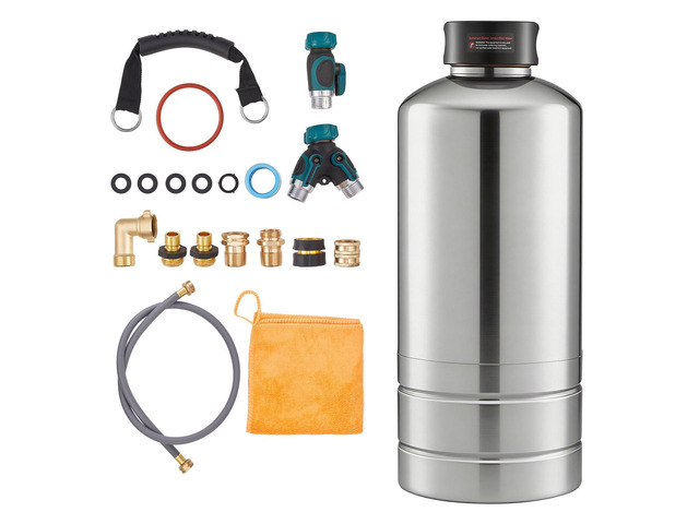 VEVOR RV Water Softener, 16,000 Grain, Portable Water Softener with NPT 3/4' Fittings, Food-Grade Resin, Stainless Steel, Quick Connect, for RVs,...