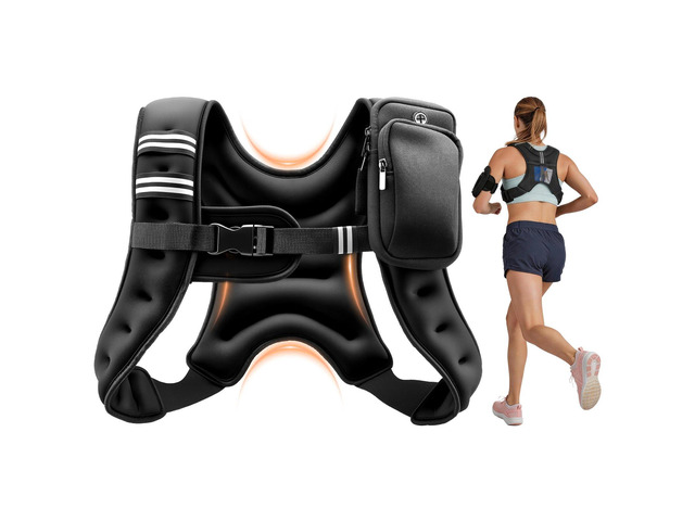 VEVOR Weighted Vest, 6 lbs Body Weight Vest for Men Women, with Reflective Stripe, Adjustable Buckle, Workout Equipment for Strength Training,...