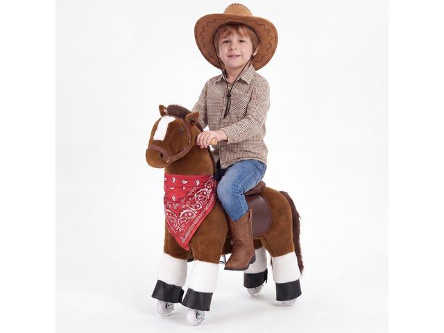 VEVOR Ride On Horse, Riding Pony Toys for Kids, No Battery Required, Smooth Wheels with Anti-Roll Stop Ring, Upgraded Raised Seat, Handles, Pedals,...