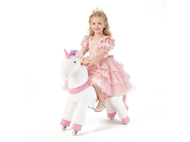 VEVOR Ride On Horse, Riding Unicorn Toys for Kids, No Battery Required, Smooth Wheels with Anti-Roll Stop Ring, Upgraded Raised Seat, Handles,...