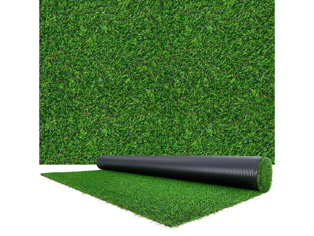 VEVOR Artificial Grass, 10 x 6.5 ft Fake Grass Turf Rug, 1.38 in Pile Height Realistic Synthetic Lawn Carpet Roll Mat, Easy Clean Drainage Holes...