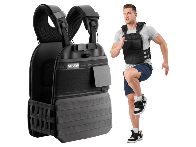 VEVOR Weighted Vest, Body Weight Vest with Shoulder Pad, and Reflective Stripe, Exercise Set for Men Women, Workout Equipment for Strength...