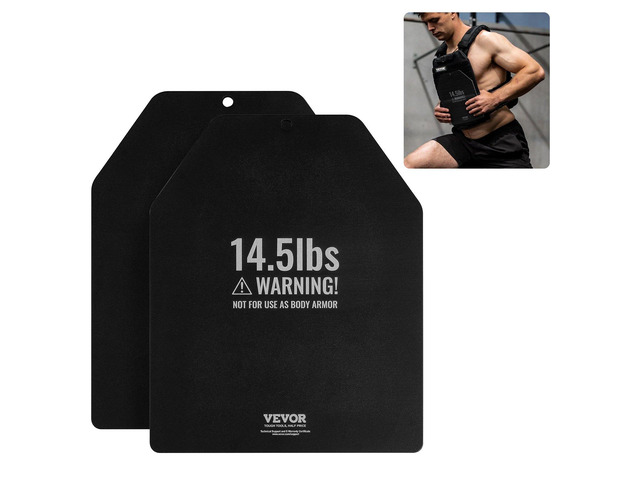 VEVOR Weight Vest Plates, 14.5 LB Pairs, Premium Steel Weighted plates, Contoured Ergonomic Fit WODs, Additional Weight for Weight Vests, for...