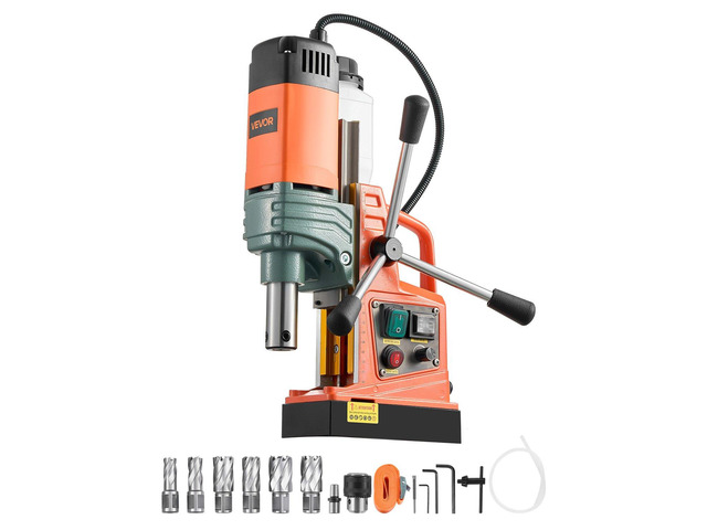 VEVOR Magnetic Drill, 1450W Motor 2 in Coring Diameter, 2922 lbf Magnetic Force, Portable Electric Mag Drill Press with 6 Coring Bits, Variable...