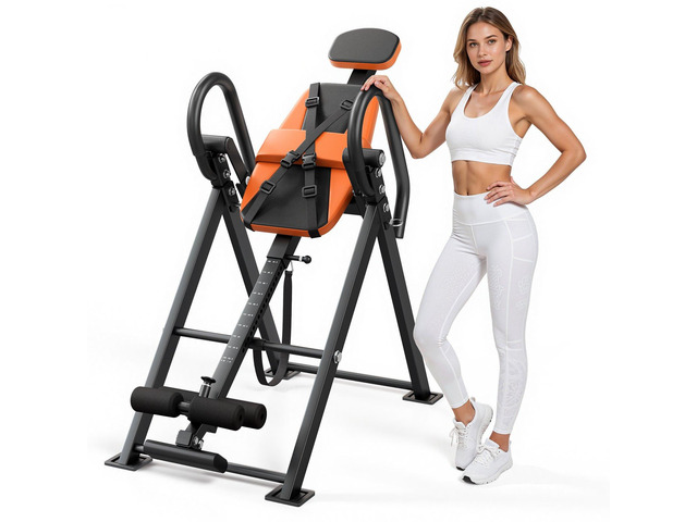 VEVOR Inversion Table, 300 lbs Capacity Heavy Duty Back Inverter Stretcher, Inverted Table with Dual-Roller Locking, Decompression Tables for...