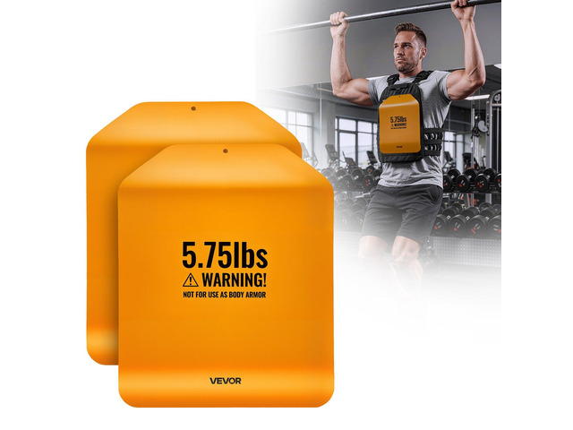 VEVOR Curved Weight Vest Plates, 5.75 LB Pairs, Premium Steel Tactical Weighted Plates for Vest, Ergonomic Design, for Strength Endurance Training,...
