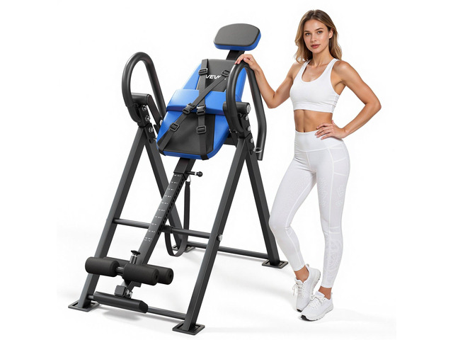 VEVOR Inversion Table, 300 lbs Capacity Heavy Duty Back Inverter Stretcher, Inverted Table with Dual-Roller Locking, Decompression Tables for...