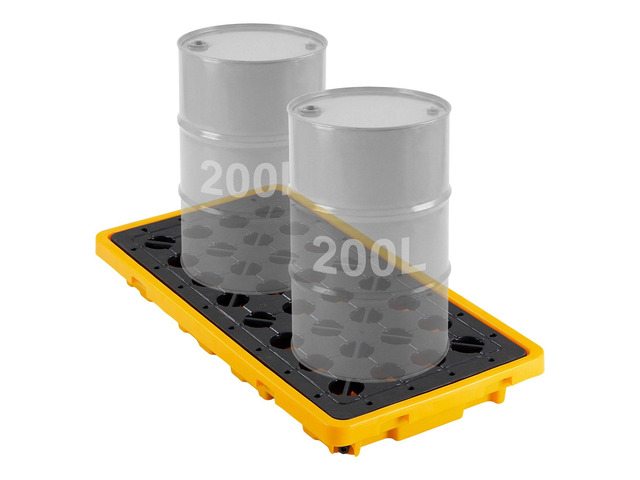 VEVOR Spill Containment Pallet, 2 Drum Low Profile Spill Containment Modular Platform, 21 Gallon Sump, 4409 lbs Load Capacity, Heavy-Duty...