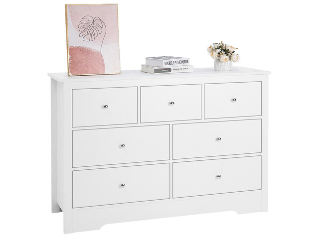 VEVOR 7 Drawer Dresser, Wooden Chest of Drawers with Sliding with Anti-tip Device, Modern Minimalist Dresser Chest, Closet Storage Organizer for...