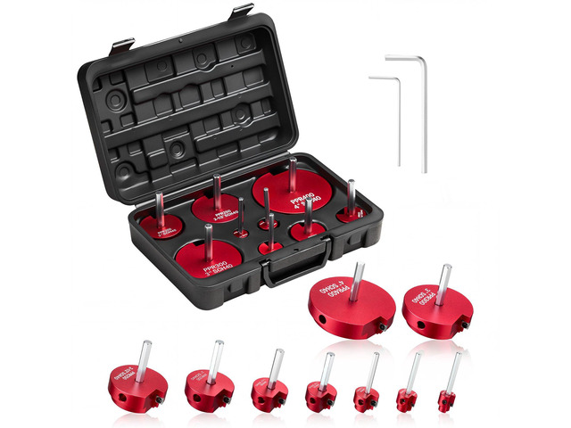 VEVOR PVC Pipe Reamer Kit, 9-Piece, PVC Fitting Socket Saver, Includes 1/2', 3/4', 1', 1-1/4', 1-1/2', 2', 2-1/2', 3', 4', Fits Standard 1/2'...