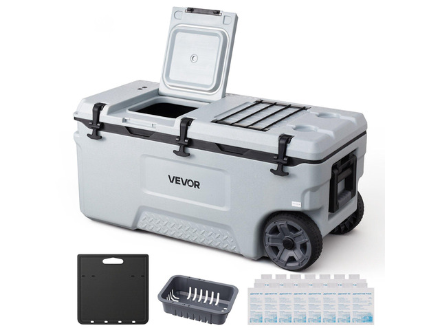 VEVOR Hard Cooler, 106QT Portable Rolling Cooler with Wheels, Leak-Resistant Coolbox Keeps Contents Cool for 48 Hours, Ice Retention Insulated...