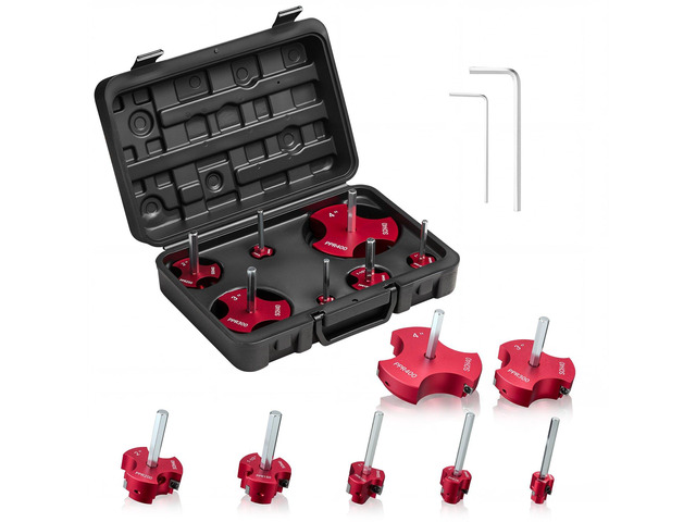 VEVOR PVC Pipe Reamer Kit, 7-Piece, 3 Blades PVC Fitting Socket Saver, Includes 1/2', 3/4', 1', 1-1/2', 2', 3', 4', Fits Standard 1/2' Drills,...