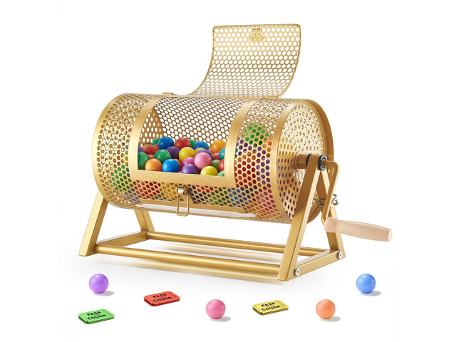 VEVOR Raffle Ticket Spinner, 11.6' x 6.6' Holds 2500 Tickets or 100 Ping Pong Balls, Raffle Drum Lottery Spinning Cage with Reinforced Handle,...