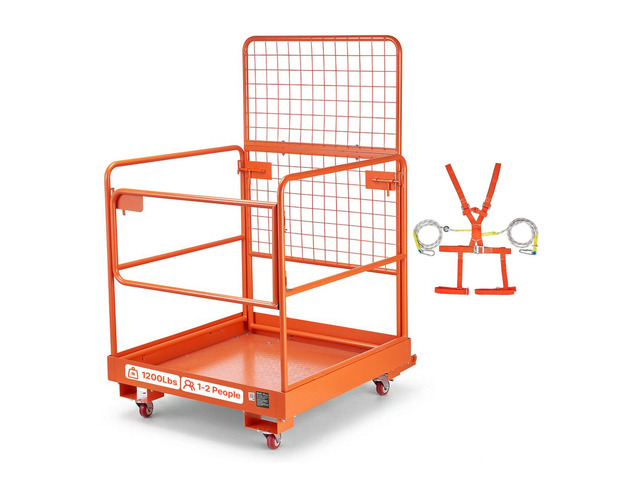VEVOR Forklift Safety Cage, 36.2 x 41.1 Inch, Forklift Man Basket with 4 Wheels, 1200 lbs Capacity, Heavy Duty Work Platform Collapsible Lift...