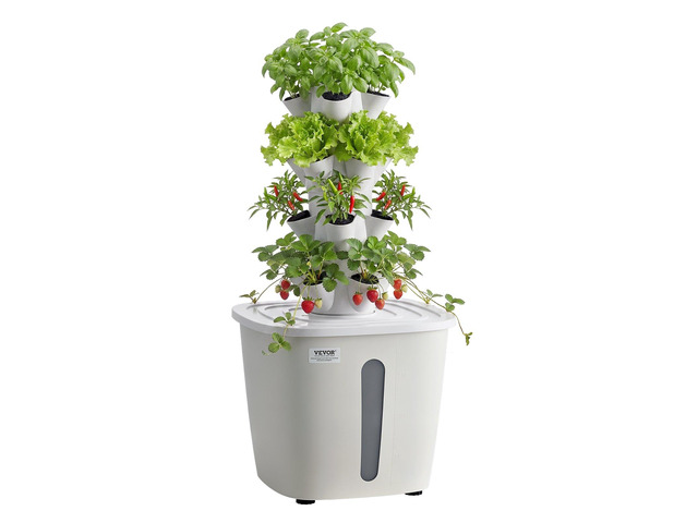VEVOR Hydroponic Tower, 20 Pods 4 Tiers Hydroponics Growing System Kit, Vertical Home Hydronic Garden with 20L Water Tank & Pump, Planter Plants...