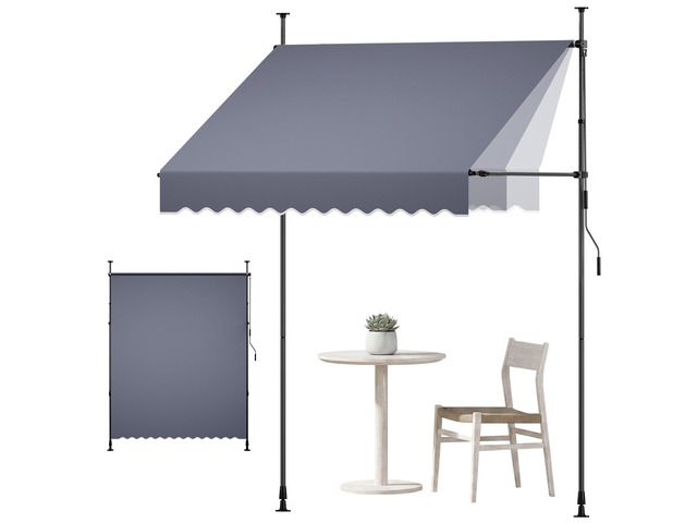 VEVOR Manual Retractable Awning, 78' Outdoor Retractable Patio Awning Sunshade Shelter, Height Adjustable Patio Door Window Canopy with Manual...