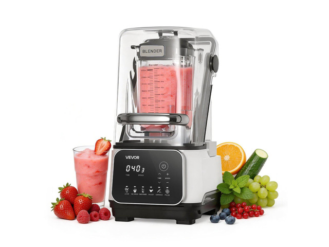 VEVOR Blender, 68 oz Professional Countertop Blenders with Shield, 2200W 26000RPM Kitchen Food Processor Combo, Self-Cleaning, Speed Adjustable, 6...
