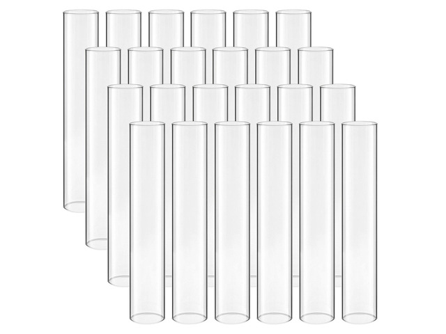 VEVOR Hurricane Glass Cylinders Set of 24, 2.56 x 13.78 in Tall Clear Glass Candle Covers, High Borosilicate Glass Sleeves for Pillar Candles,...
