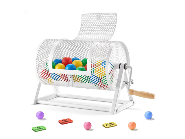 VEVOR Raffle Ticket Spinner, 11.6' x 6.6' Holds 2500 Tickets or 100 Ping Pong Balls, Raffle Drum Lottery Spinning Cage with Reinforced Handle,...