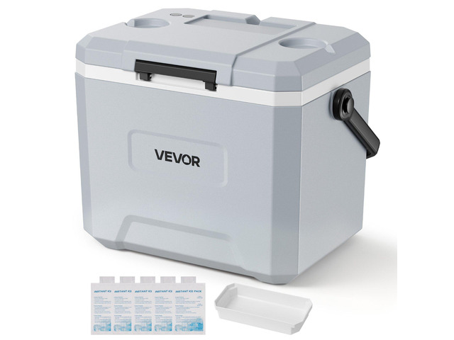 VEVOR Hard Cooler, 24QT Portable Cooler, Leak-Resistant Coolbox Keeps Contents Cool for 48 Hours, Insulated Chests with Ice Retention and...