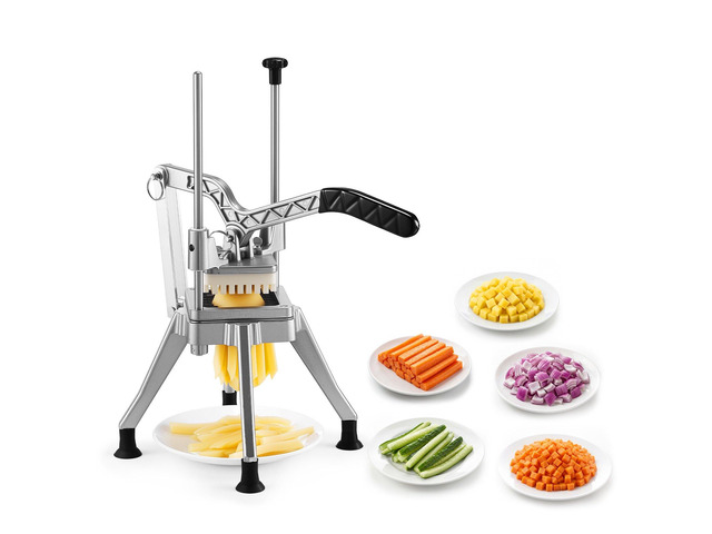 VEVOR French Fry Cutter, 3/8' Blade Commercial Vegetable Chopper, Lever-Action Vegetable Dicer with Ergonomic Handle, Stainless Steel Potato Slicer...