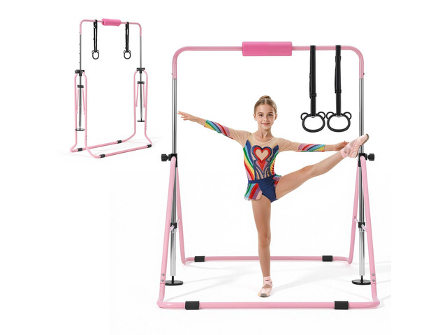 VEVOR Gymnastic Bars for Kids, 140 lbs Capacity Folding Training Kip Bar, Adjustable Height Gymnastic Horizontal Bar for Home, Training Equipment...