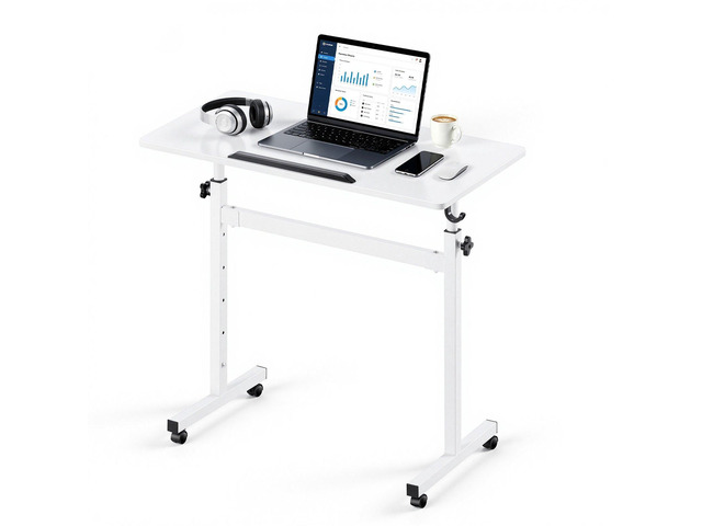 VEVOR Standing Desk, Adjustable Height Mobile Stand Up Desk 360° Tilting Desktop, 32 x 16 in Small Computer Sit Stand Rolling Workstation w/ Hook,...