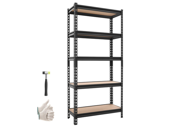 VEVOR Storage Shelves, 5-Tier Adjustable, 2000 lbs Capacity, Heavy Duty Garage Storage Shelving Unit, Metal Utility Rack Shelf, for Kitchen Pantry...